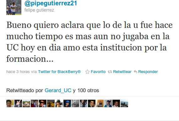 Felipe Gutierrez en Twitter