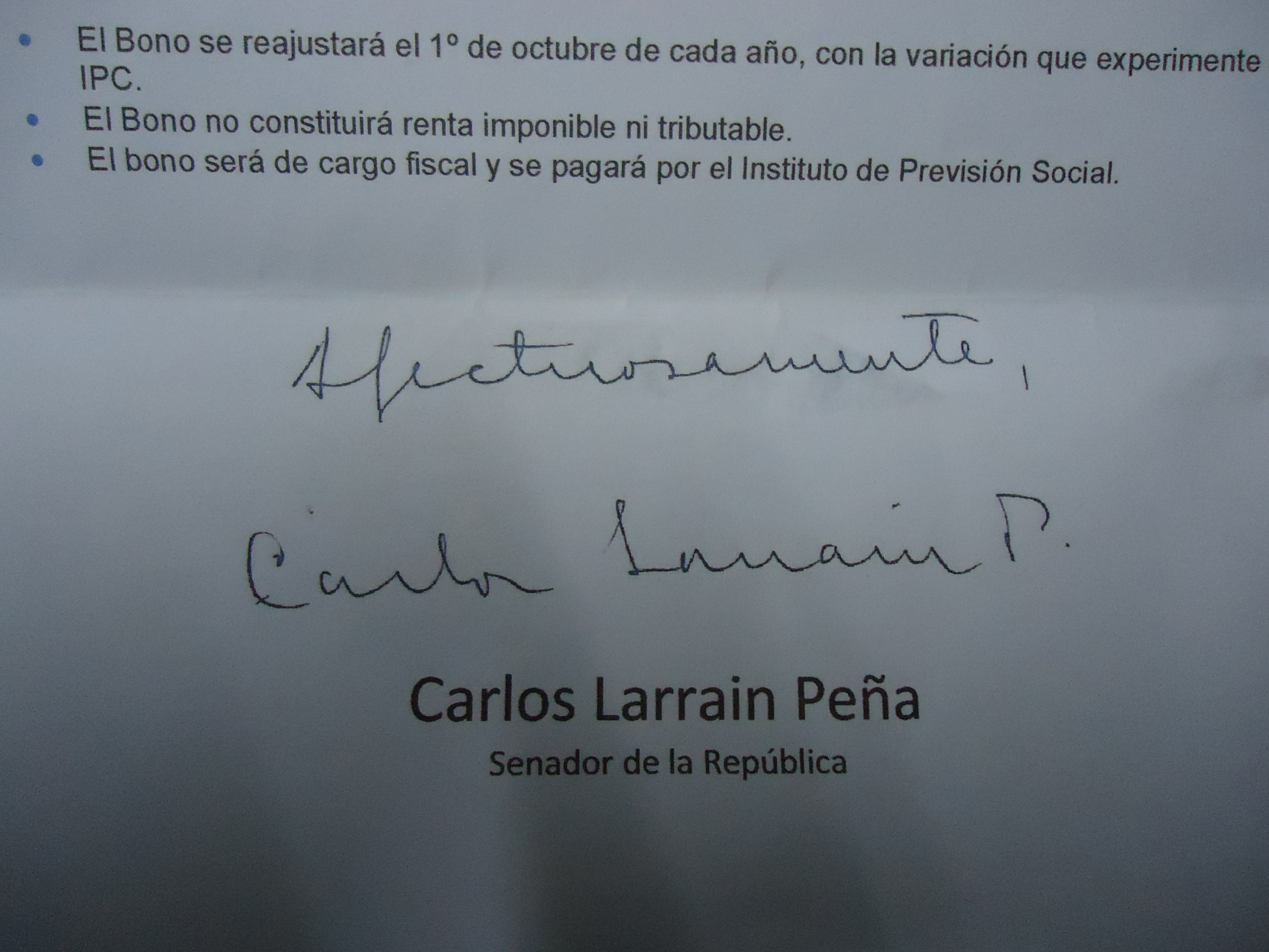 Carta Carlos Larraín | Carlos López