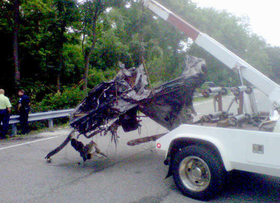Parte del automóvil tras el accidente | TMZ.com