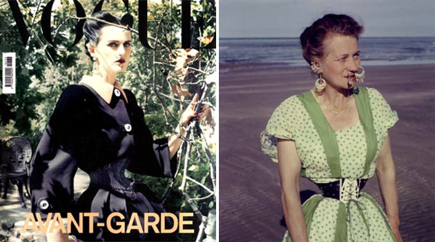 A la izquierda: Portada de Vogue Italia | A la derecha: Ethel Granger