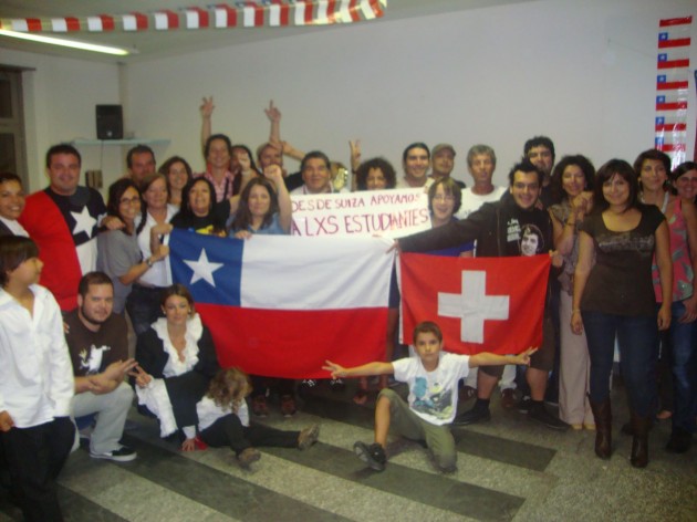 Chilenos se reunen en Suiza apoyando a estudiantes chilenos |  Ricardo Rodriguez
