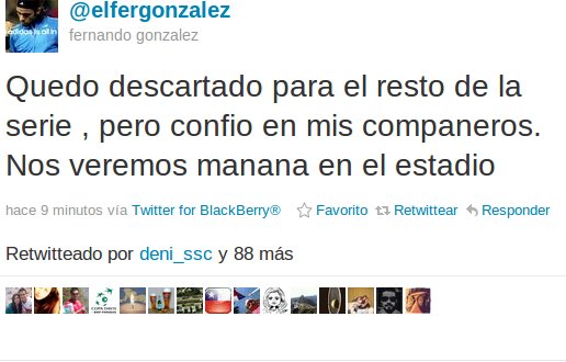 Fernando Gonzalez en Twitter