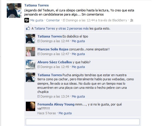 Tatiana Torres en Facebook 