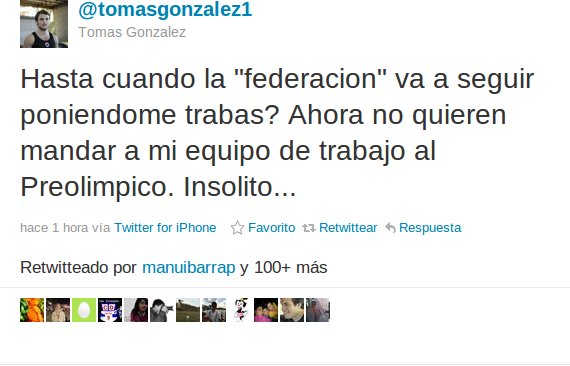 Tomás González en Twitter