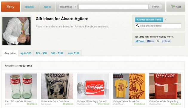 Una búsqueda con Etsy para Facebook Una búsqueda con Etsy para Facebook