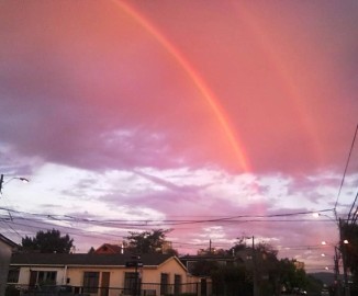 Dos arcoiris adornaron la tarde de Concepción