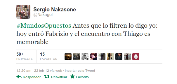 Sergio Nakasone en Twitter