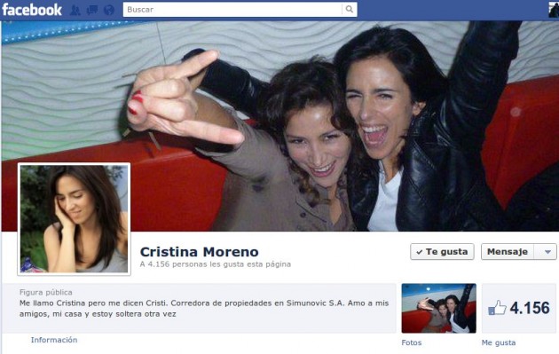 Cristina Moreno en Facebook