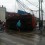 Talcahuano: Barco cae a la calle tras enredarse en cables del tendido eléctrico