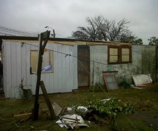Imagen de vivienda destruida muestra fuerza de temporal que afectó la región del Bío-Bío 
