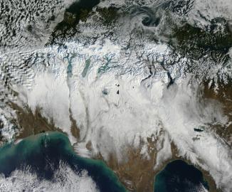 NASA difunde cautivante imagen tomada desde el espacio de la Patagonia chilena y argentina nevada