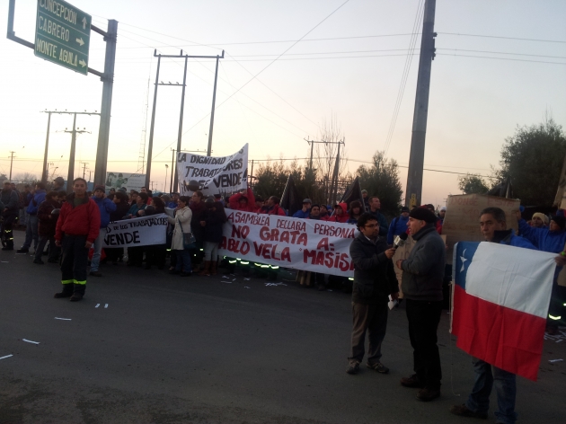 Protesta en planta Masisa Cabrero | Alejandro Torres Quezada