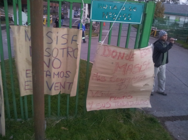 Protesta en planta Masisa Cabrero | Alejandro Torres Quezada