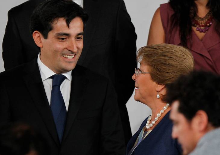 Rodrigo Peñailillo y Michelle Bachelet| Mario Dávila/Agencia UNO