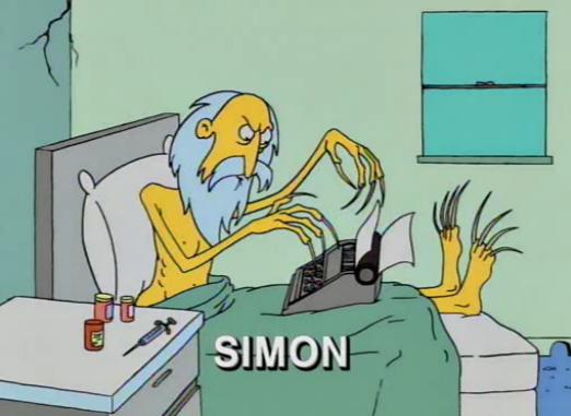 Sam Simon dibujado en una de las temporadas de Los Simpsons