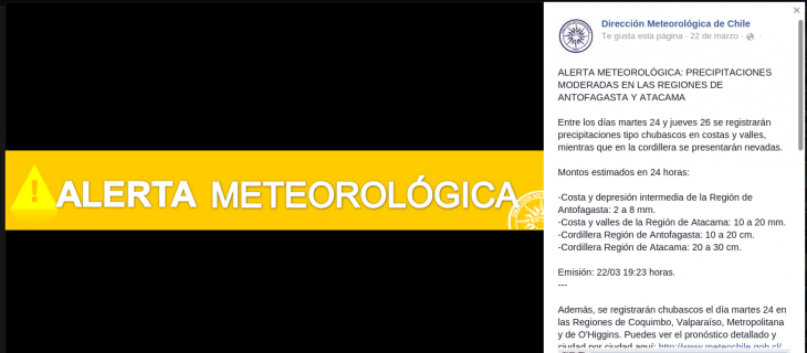 Dirección Meteorológica de Chile | Facebook