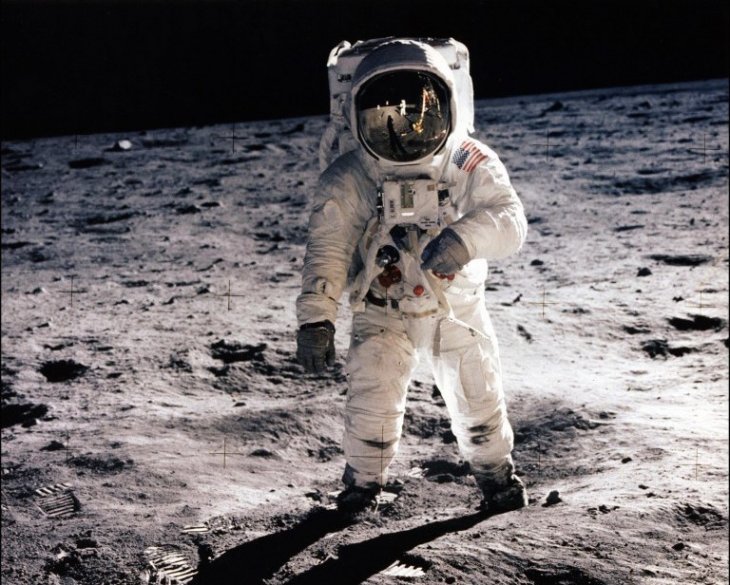 Neil Armstrong en la luna, foto tomada por Edwin Aldrin | NASA