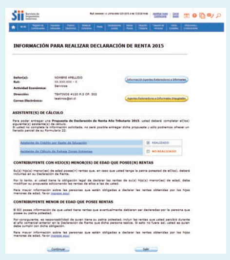 Ejemplo entregado por el SII Ejemplo entregado por el SII