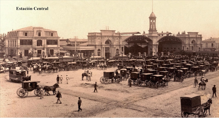 Estación Central en Santiago en 1885 | Memoria Chilena