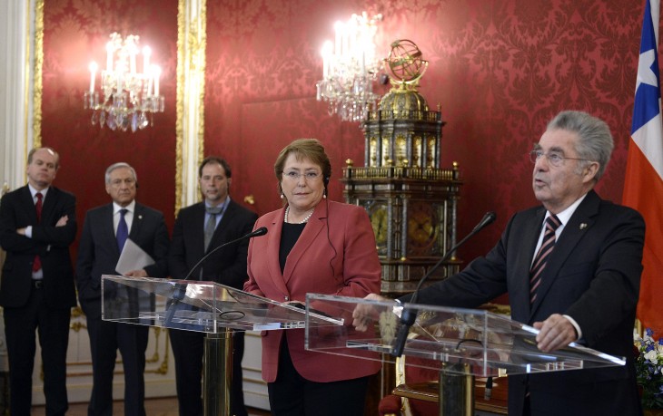 Bachelet junto al presidente austriaco | Presidencia