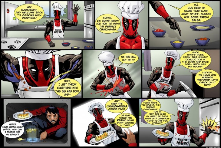 Deadpool cocinando chimichangas / Marvel