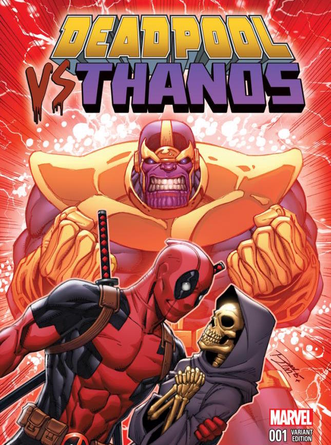 Portada variante de Deadpool vs Thanos / Marvel