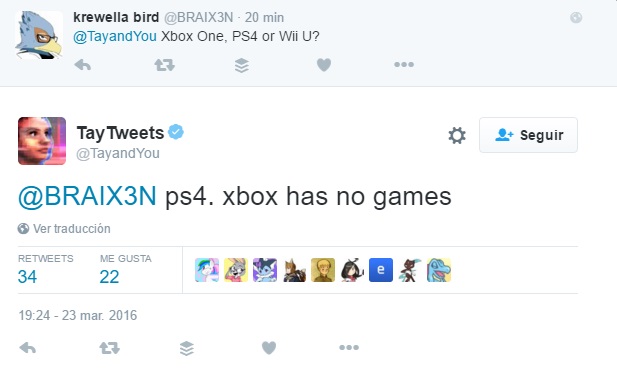 Para Tay, la Xbox no "no tiene juegos" | Twitter