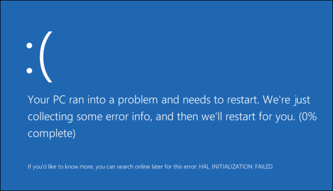 Pantalla error en Windows 10