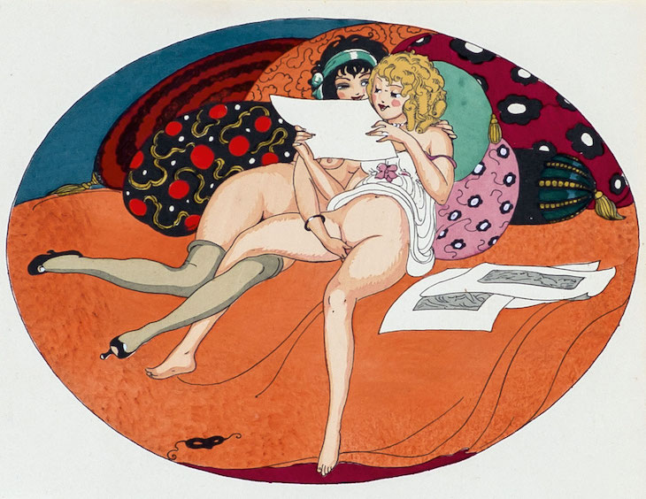 Ilustración de Gerda Wegener para el libro erótico 
