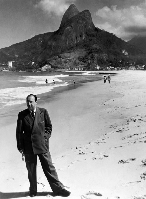 Undated picture of Chilean writer, poet and diplomat Pablo Neruda posing in Ipanema beach in Rio de Janeiro. / AFP PHOTO / -