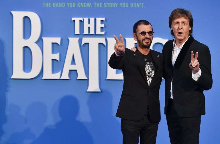 Paul McCartney y Ringo Starr en premiere de documental sobre The Beatles