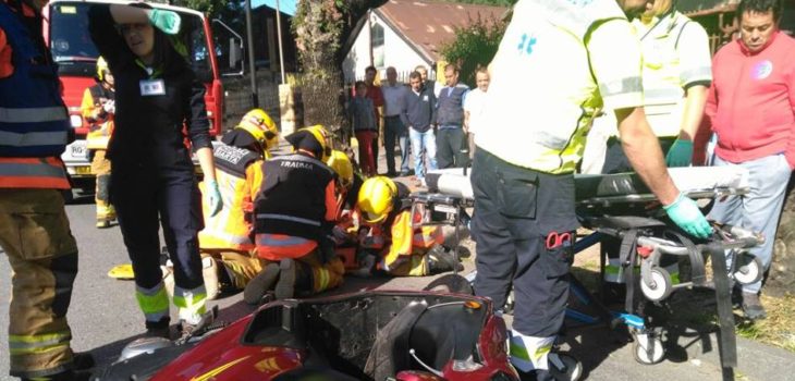 Una persona lesionada deja colisión entre vehículo y motocicleta en ... - BioBioChile