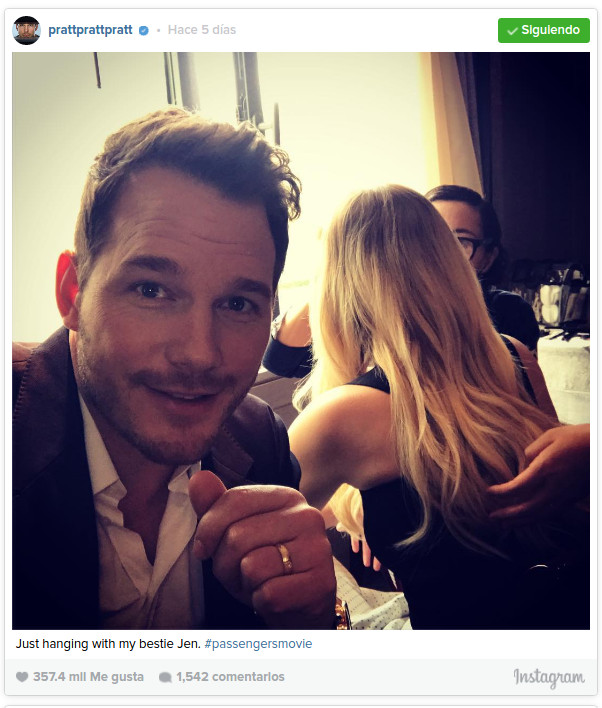 Chris Pratt "trollea" épicamente a Jennifer Lawrence en Instagram y saca risas a fans