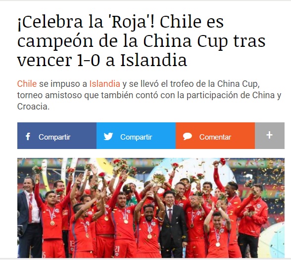 Medios internacionales destacaron el título de Chile en la China Cup ...