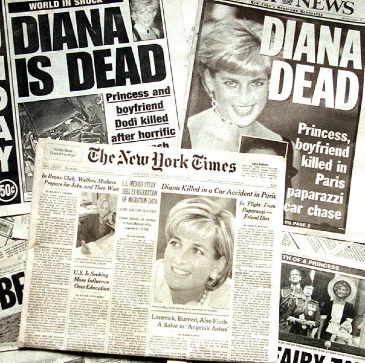 Prensa informa de la muerte de la princesa Diana