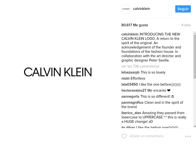 Calvin Klein cambia su logo: quiere volver a sus orígenes