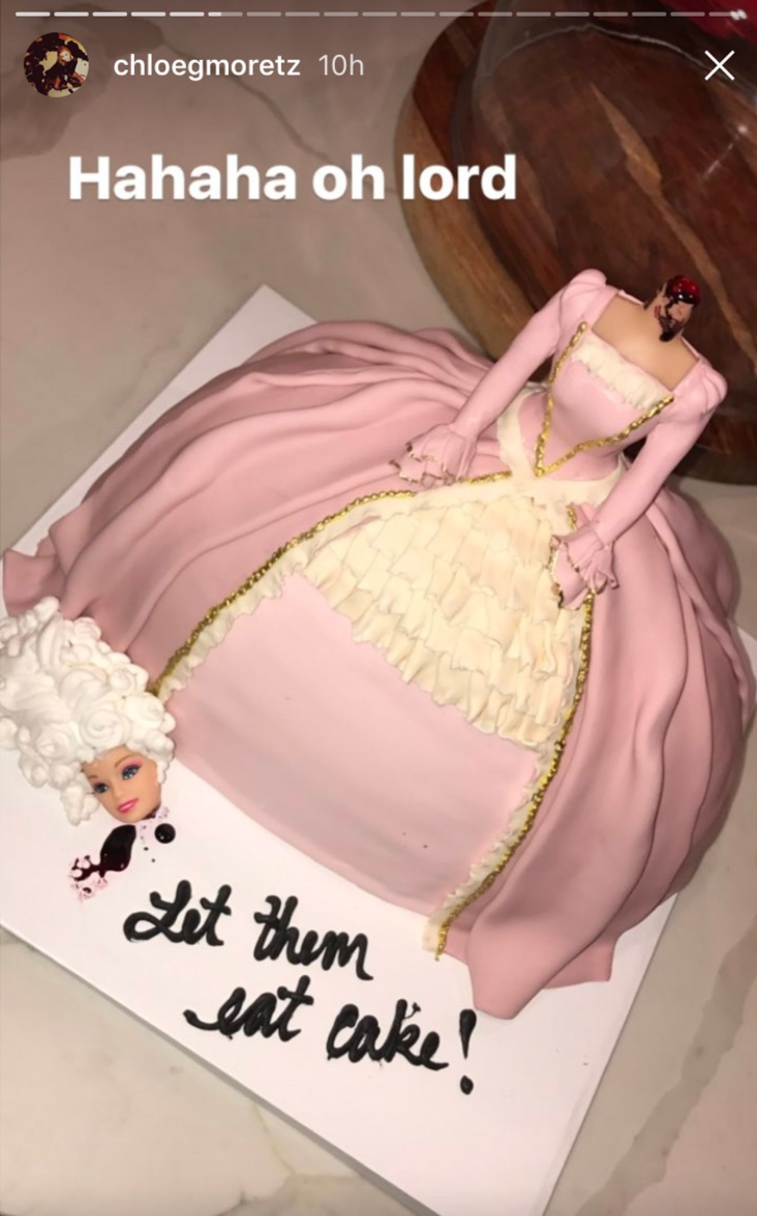 Chloë Moretz muestra su "terrorífico" pastel de cumpleaños inspirado en María Antonieta