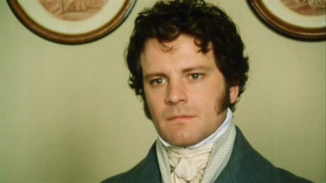 Colin Firth interpretando a Mr Darcy