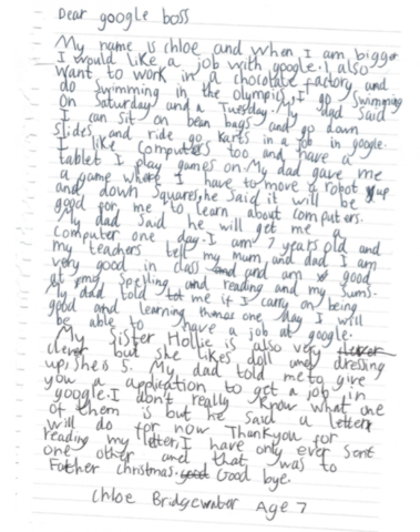 Carta de Chloe | Andy Bridgewater