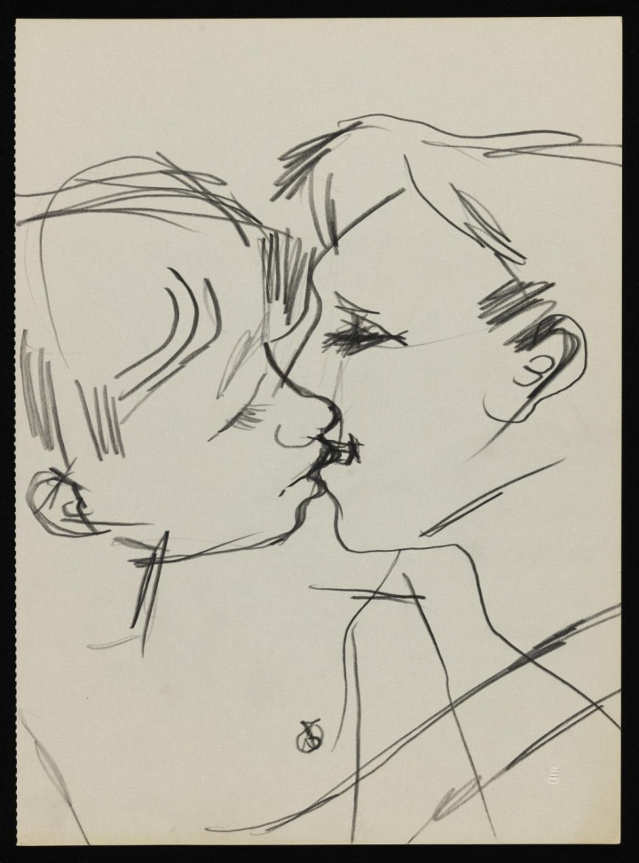 Drawing of two men kissing, 1958-73 (Keith Vaughan | www.tate.org.uk