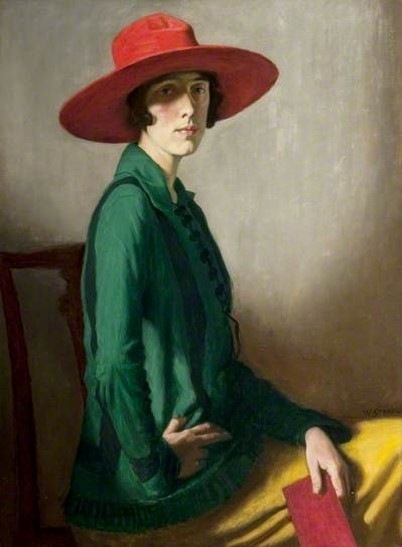 Lady with a red hat, 1918  (William Strang) |  www.tate.org.uk