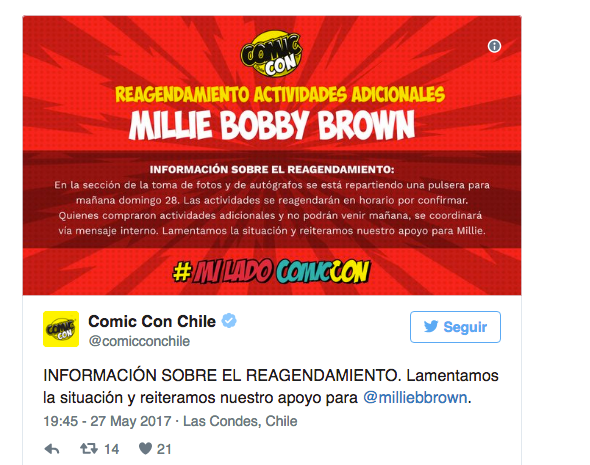 Comic Con Chile 2017 | Twitter