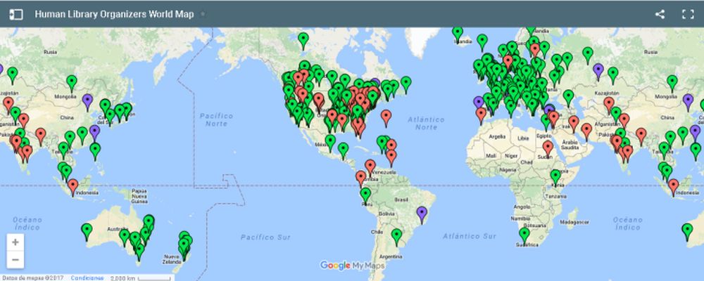 Mapa de las Bibliotecas Humanas en el mundo | HumanLibrary.org