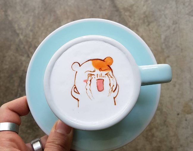Arte sobre café de joven surcoreano | @leekangbin91 en Instagram
