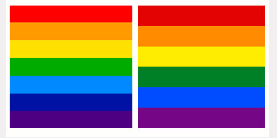 Bandera de Cusco (izquierda) | Bandera LGBTQ (derecha)