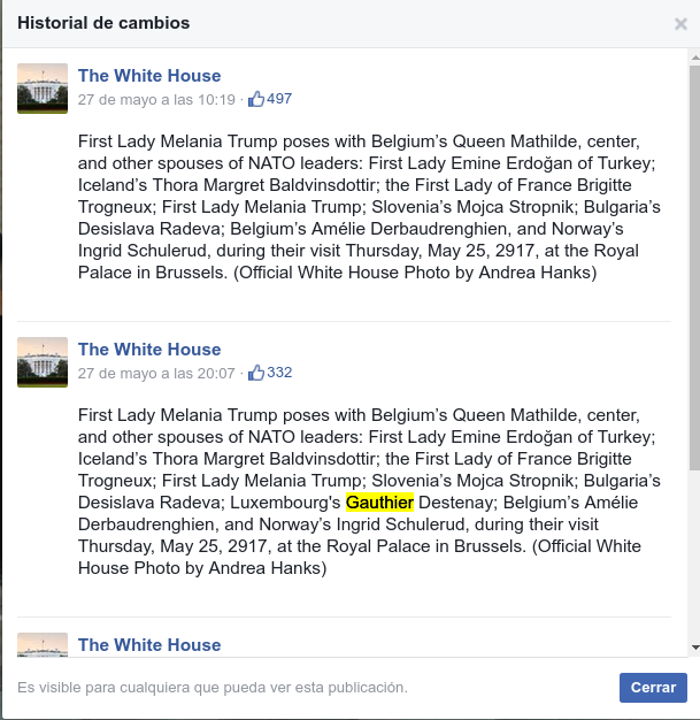 Captura Facebook de La Casa Blanca
