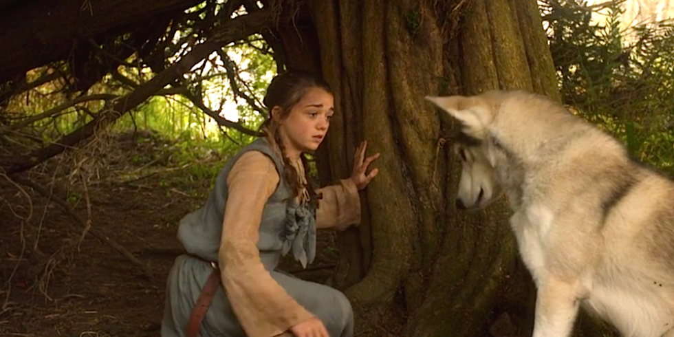 Arya y Nymeria en primera temporada de "Game of Thrones"