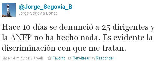 Jorge Segovia en Twitter