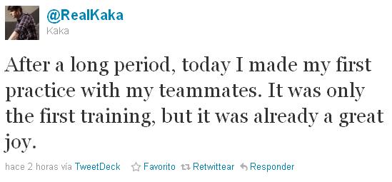 Kaká en Twitter