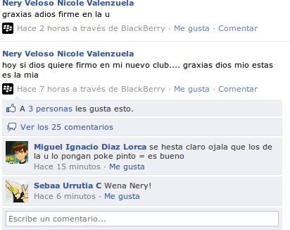 Nery Veloso en Facebook